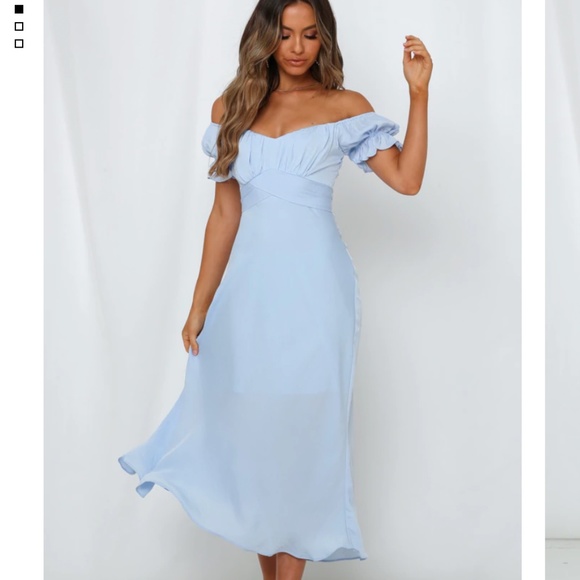 Hello Molly Light Blue Off-Shoulder Maxi Dress - Picture 3 of 4